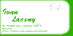 ivan lacsny business card